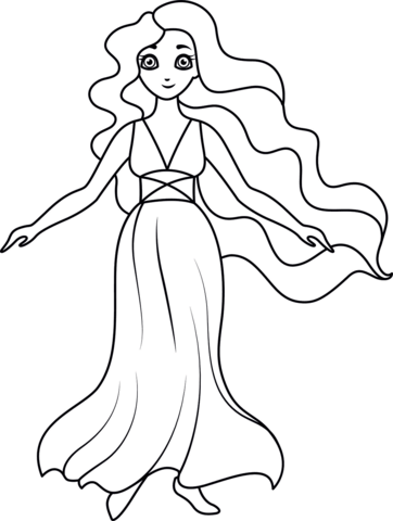 Cartoon Aphrodite Coloring Page